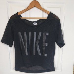 Black Nike Mesh Crop Top